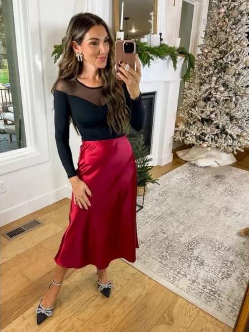 NATION LTD NWT Gaia Silky Satin Bias Cut Maxi Skirt M - Picture 7 of 16